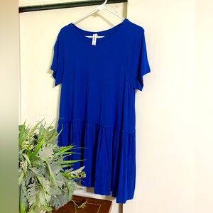 Zenana premium blue ruffled tunic